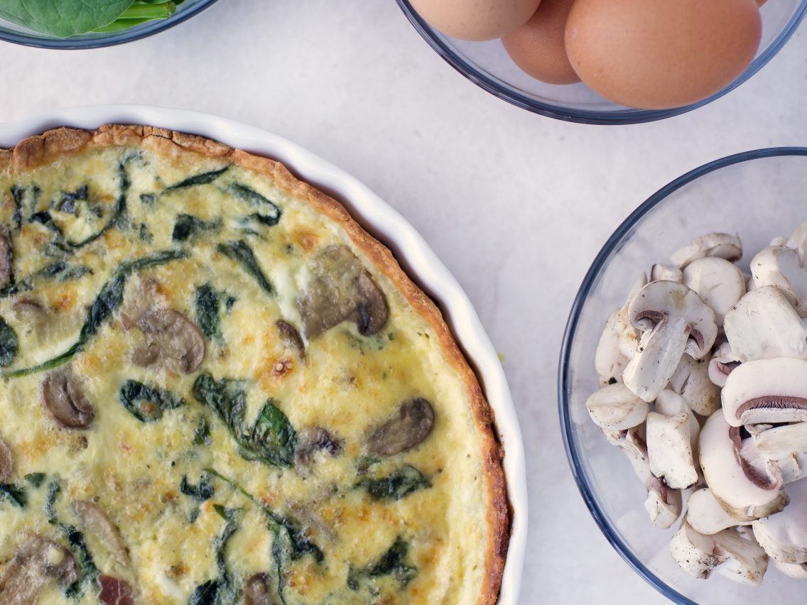 Spinach, Mushroom & Gruyère Quiche Recipe