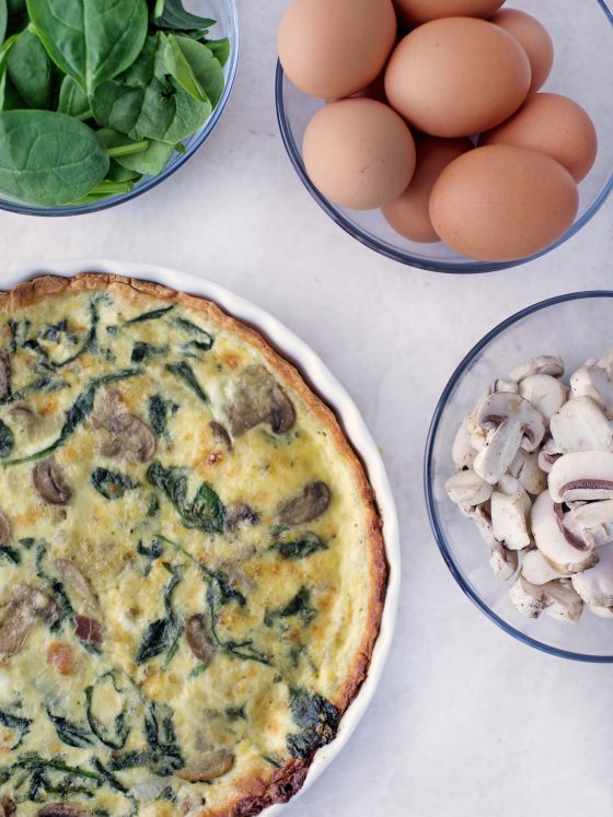 Spinach, Mushroom & Gruyère Quiche Recipe